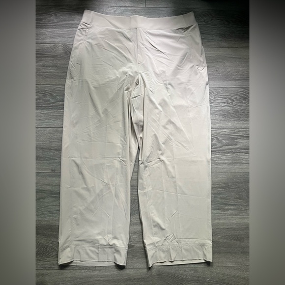 Athleta Khaki Pull On Track Pants Size 20 Athletic Workout Run Yoga Casual Comfy - Picture 1 of 8